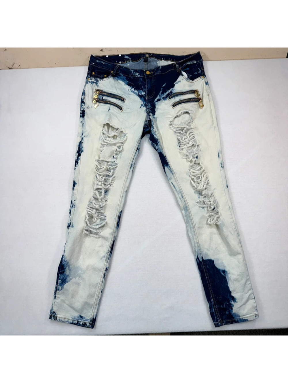 Baby Phat Vintage Y2K Acid Wash Distressed Biker Jeans 20W